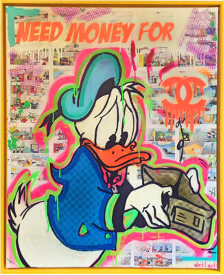 Donald Duck<br>
„Need Money For CHANEL“